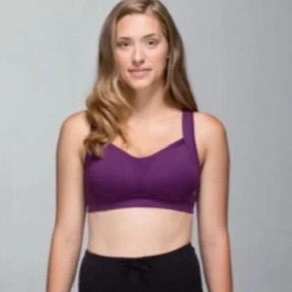 Lululemon Ta Ta Tamer High Support Purple Sports Bra D-DD Cups Size 34DD - Picture 2 of 6